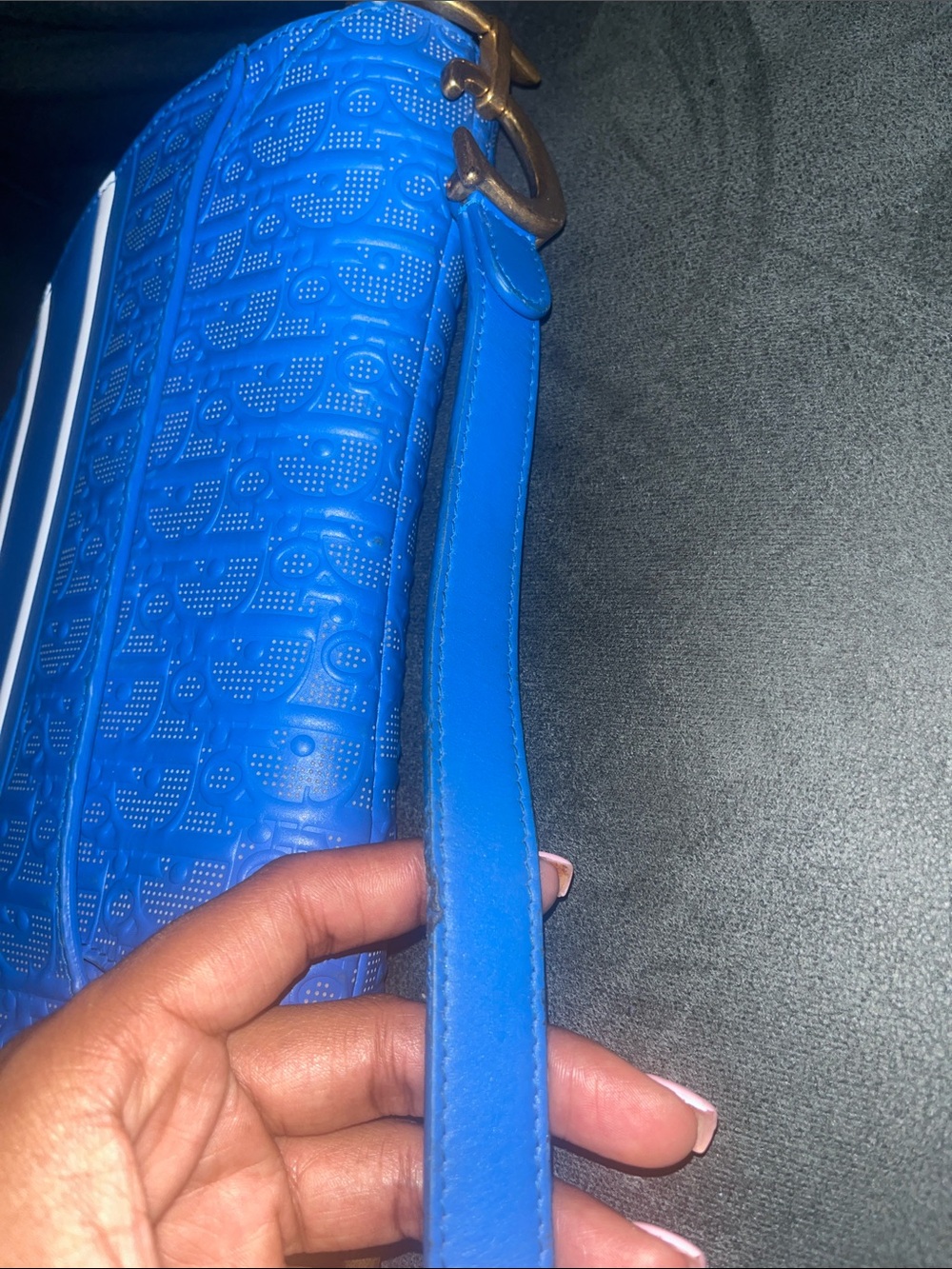 Dior Blue and White Saddle Shoulder Bag - Picture 4 of 15